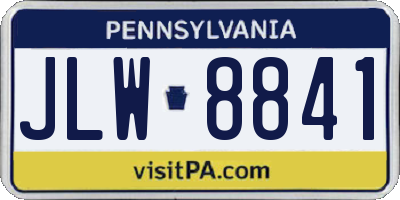 PA license plate JLW8841