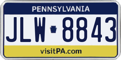 PA license plate JLW8843