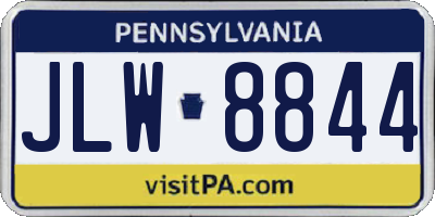 PA license plate JLW8844
