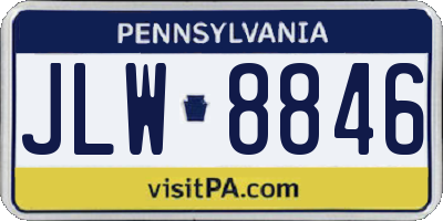 PA license plate JLW8846