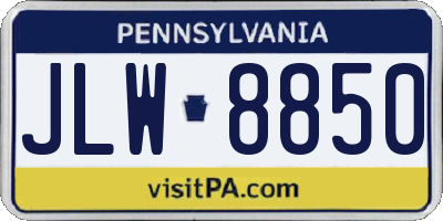 PA license plate JLW8850