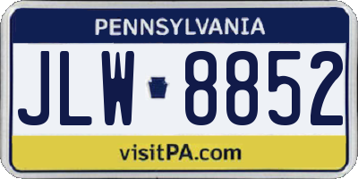 PA license plate JLW8852