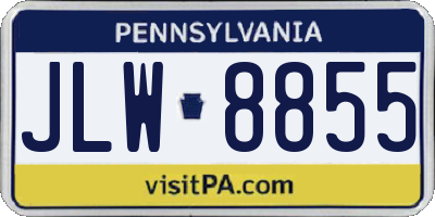 PA license plate JLW8855