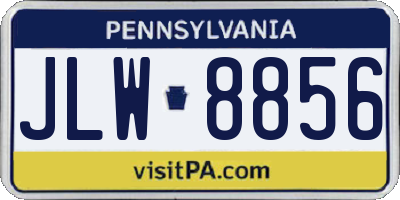 PA license plate JLW8856