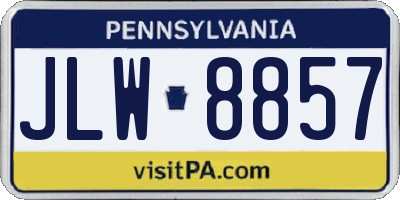 PA license plate JLW8857