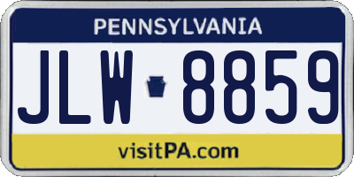 PA license plate JLW8859