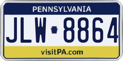 PA license plate JLW8864