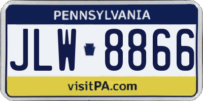 PA license plate JLW8866