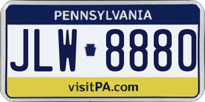PA license plate JLW8880