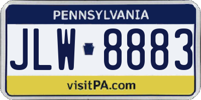 PA license plate JLW8883