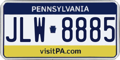 PA license plate JLW8885