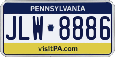 PA license plate JLW8886