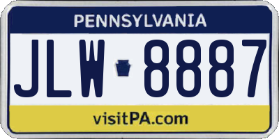 PA license plate JLW8887
