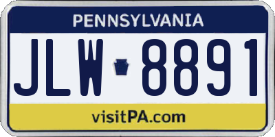 PA license plate JLW8891
