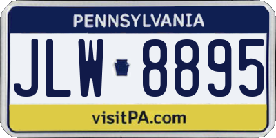 PA license plate JLW8895