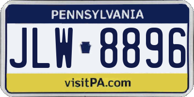 PA license plate JLW8896