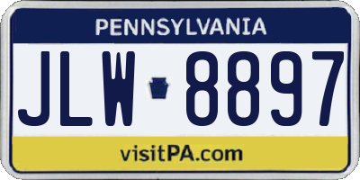 PA license plate JLW8897
