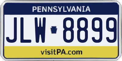 PA license plate JLW8899