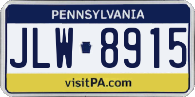 PA license plate JLW8915
