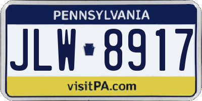 PA license plate JLW8917