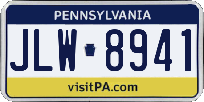 PA license plate JLW8941