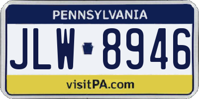 PA license plate JLW8946