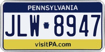 PA license plate JLW8947