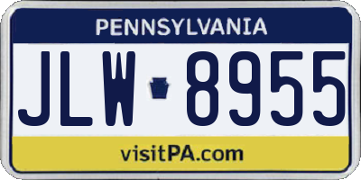 PA license plate JLW8955