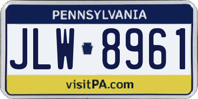 PA license plate JLW8961