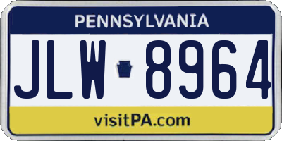 PA license plate JLW8964