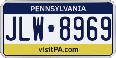 PA license plate JLW8969