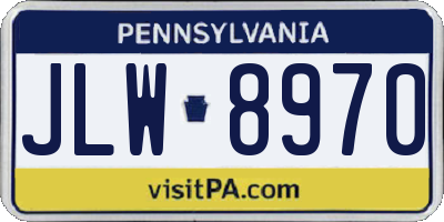 PA license plate JLW8970