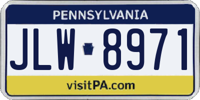 PA license plate JLW8971