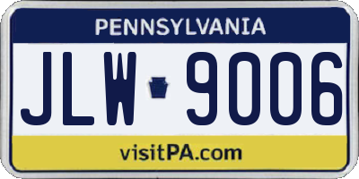 PA license plate JLW9006