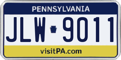 PA license plate JLW9011