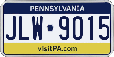 PA license plate JLW9015