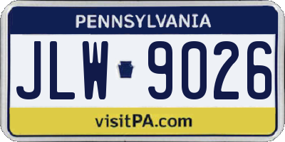 PA license plate JLW9026
