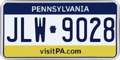 PA license plate JLW9028