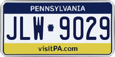 PA license plate JLW9029