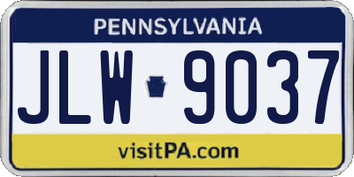 PA license plate JLW9037