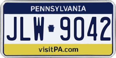 PA license plate JLW9042