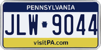 PA license plate JLW9044