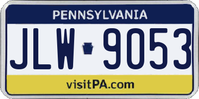 PA license plate JLW9053