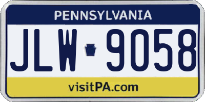 PA license plate JLW9058