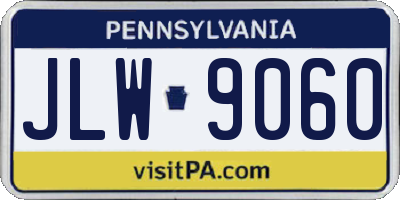 PA license plate JLW9060