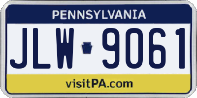 PA license plate JLW9061