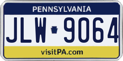 PA license plate JLW9064