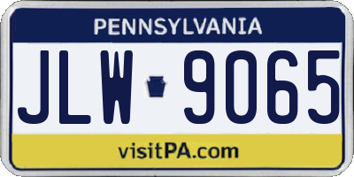 PA license plate JLW9065