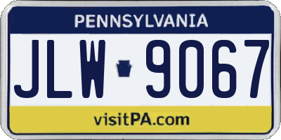 PA license plate JLW9067