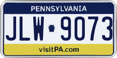 PA license plate JLW9073